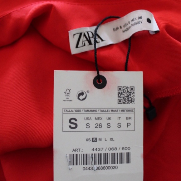 Zara NWT Bloggers Favorite Red Silk Camisole Dress Small - Picture 8 of 11
